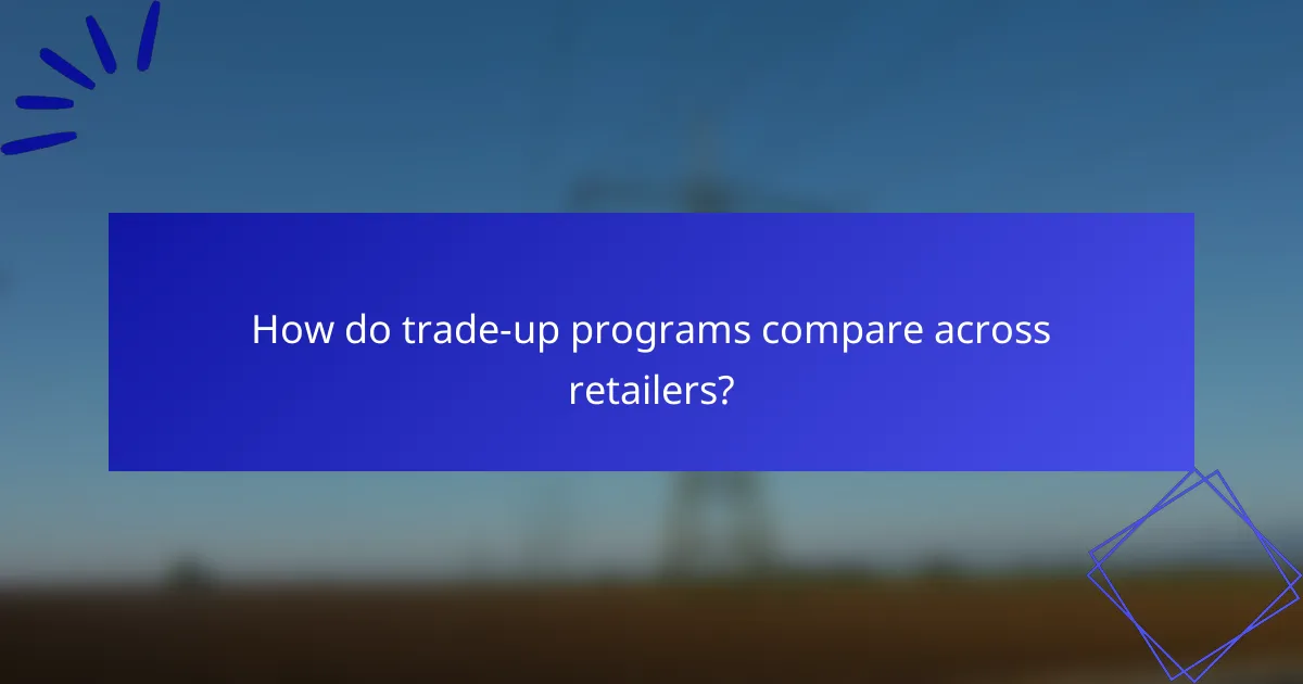 How do trade-up programs compare across retailers?