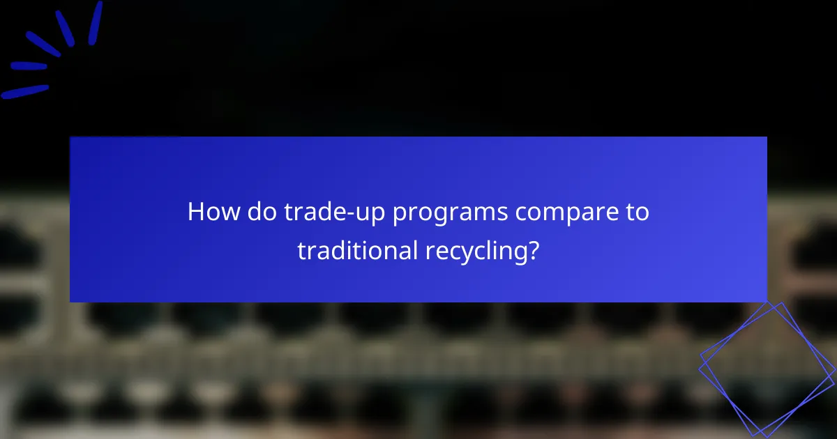 How do trade-up programs compare to traditional recycling?