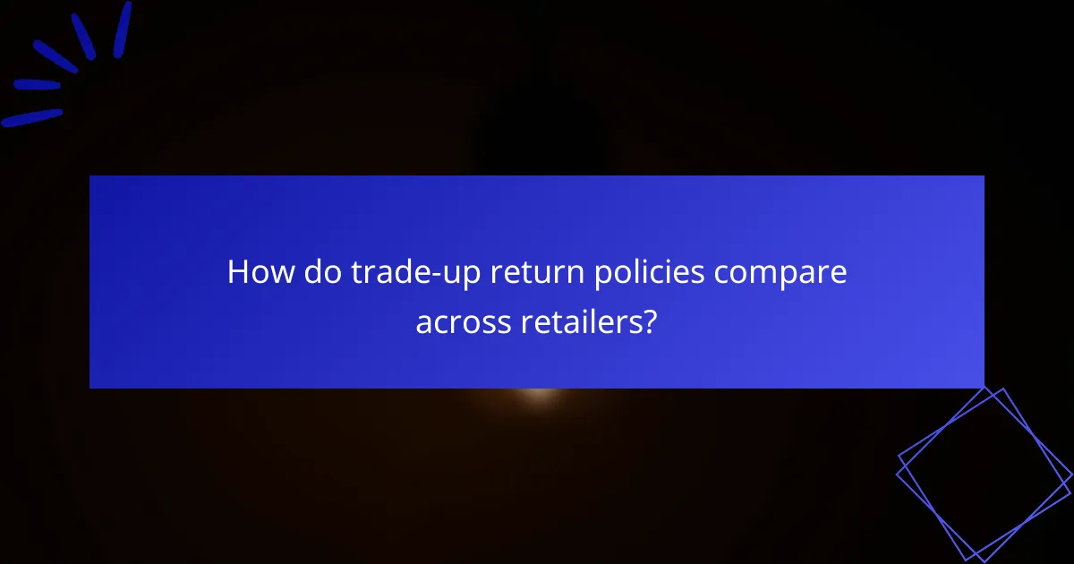 How do trade-up return policies compare across retailers?