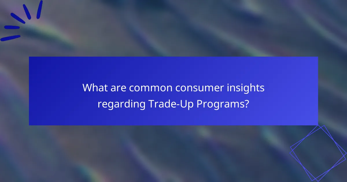 What are common consumer insights regarding Trade-Up Programs?