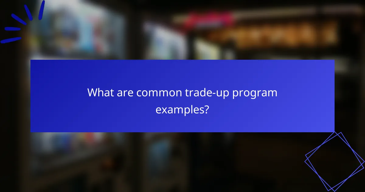 What are common trade-up program examples?