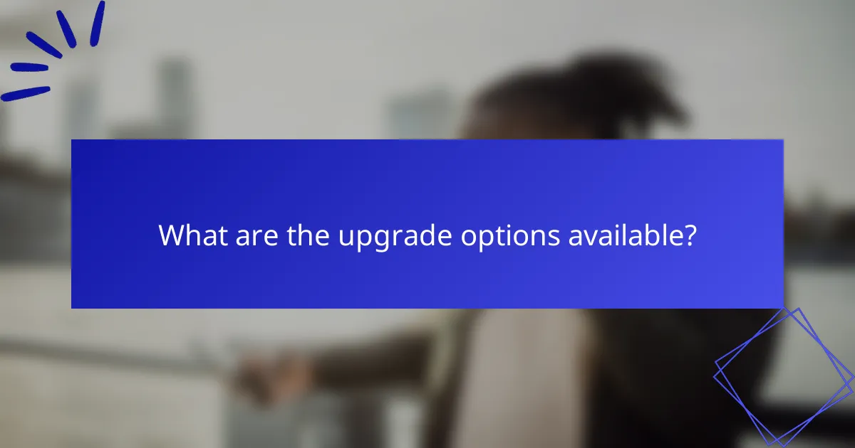 What are the upgrade options available?