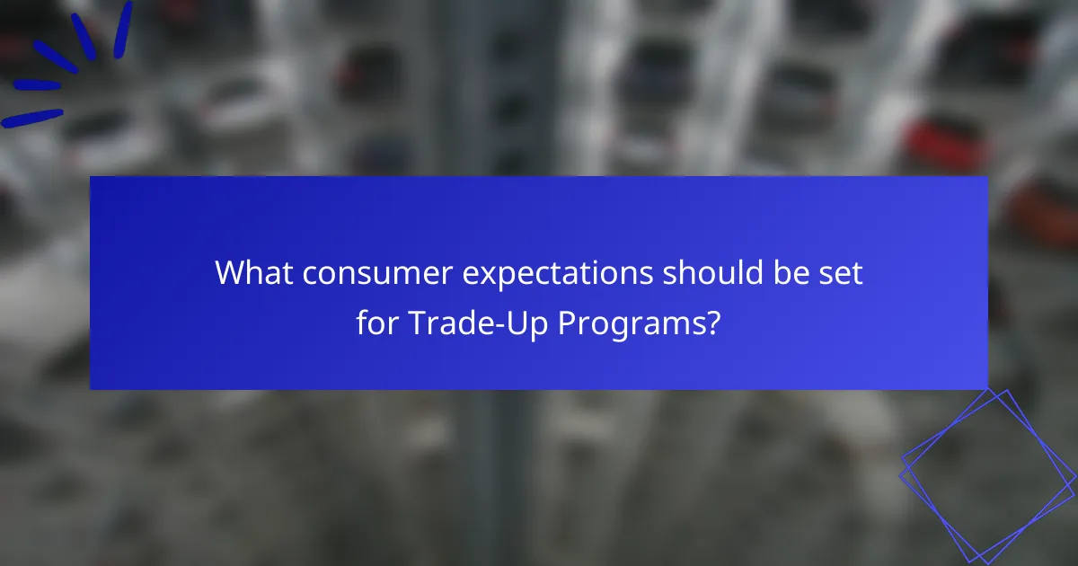 What consumer expectations should be set for Trade-Up Programs?