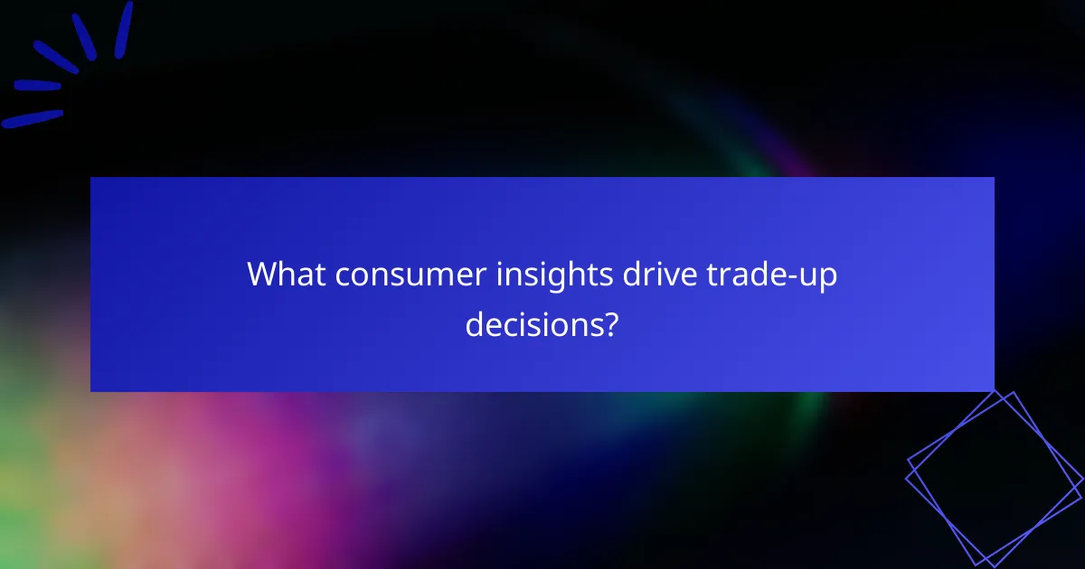 What consumer insights drive trade-up decisions?